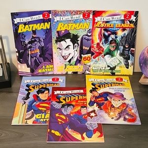 NEW 6 I Can Read! Level 2 Comic Books: Justice League, Batman, & Superman